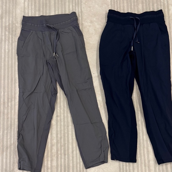 Lululemon Grey & Navy Dance Studio Mid-Rise Cropped Pants